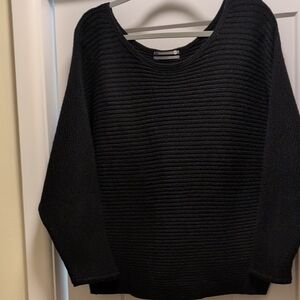 Anthropologie Black Ribbed Sweater